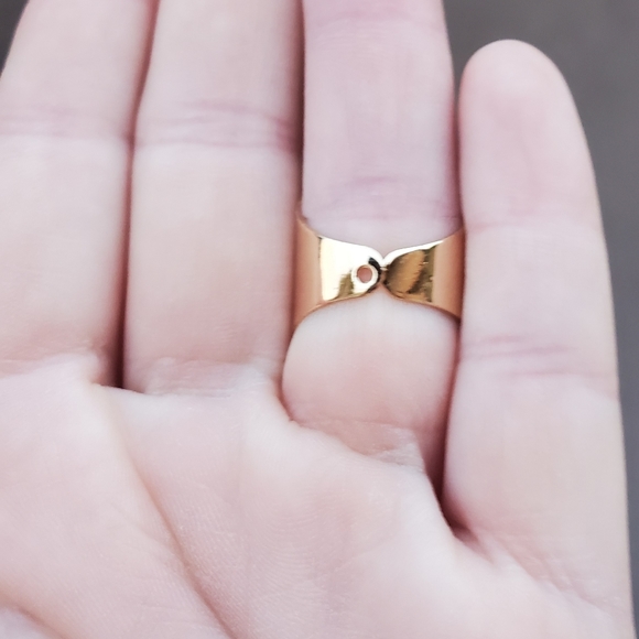 New Unique Titanium Druzy Adjustable Gold Ring. - Picture 11 of 16